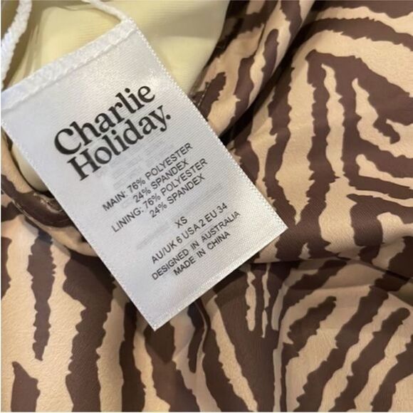 Anthropologie Charlie Holiday Effie Wrap Tie 1-Piece Zebra Stripe Swimsuit XS - Picture 6 of 7